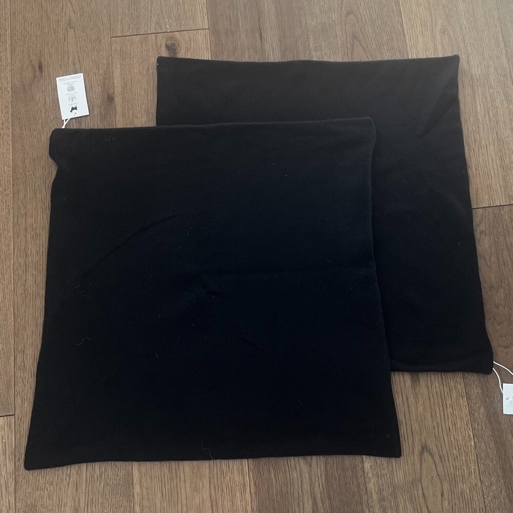 Naked Cashmere Set of 2 Black Cashmere Pillow Covers 24"